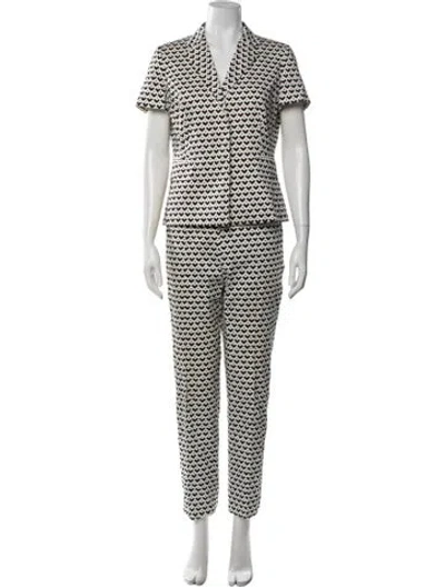 Pre-owned Max Mara Printed Pant Set In Black/white