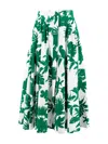 Max Mara Printed Poplin Pleated Skirt In Fantasia