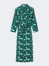 Max Mara Printed Poplin Shirt Dress In Green