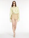 Max Mara Printed Poplin Shirt In Vanilla