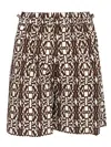 Max Mara Printed Poplin Shorts In ブラウン