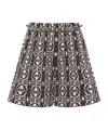 Max Mara Printed Poplin Shorts In Black
