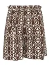 Max Mara Printed Poplin Shorts Trousers Brown