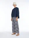Max Mara Printed Poplin Trousers In Ultramarine