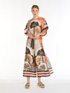 Max Mara Printed Satin Pareo Trousers In Beige