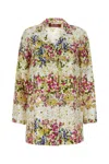 Max Mara Campale Printed Satin Shirt In Biancomulti