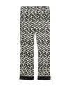 Max Mara Ladies Ecru Geometric-pattern Print Cropped Pants In Black