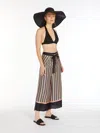 Max Mara Printed Satin Pareo Trousers In Pink