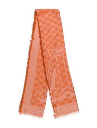 Pre-owned Max Mara Printed Scarf In Orange