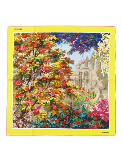 Max Mara Printed Scarf In Yellow