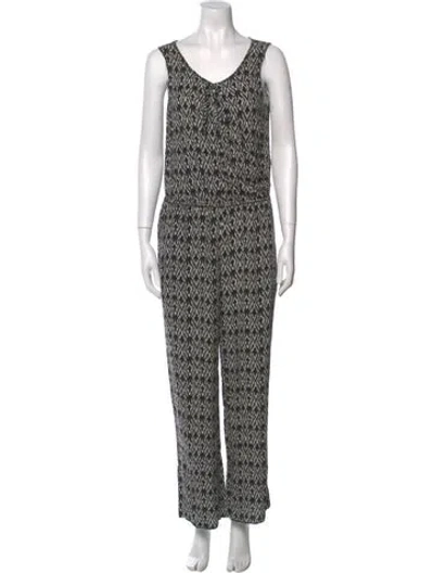 Pre-owned Max Mara Printed Scoop Neck Jumpsuit In Multi