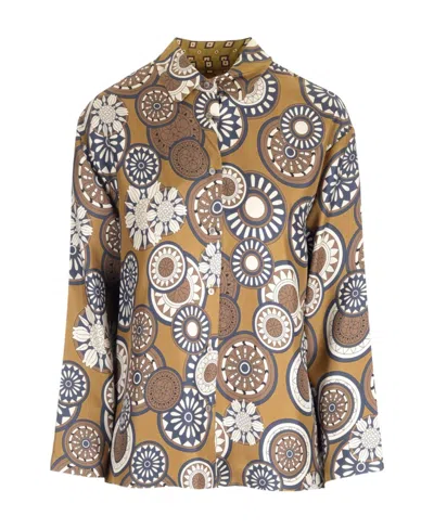 Max Mara Printed Shirt In Black