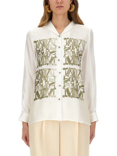 Max Mara Printed Shirt In White