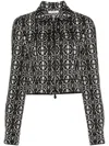 Max Mara Black Tony Monogram-pattern Cropped Jacket