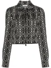 Max Mara Printed Short Jacket In Black