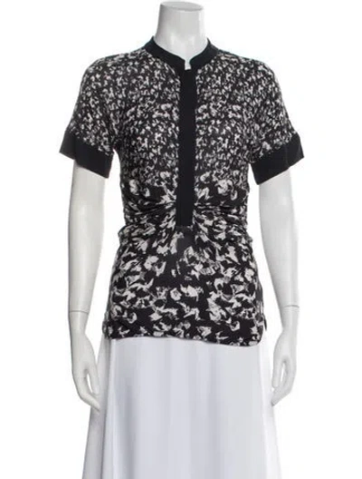 Pre-owned Max Mara Printed Short Sleeve Top In Black