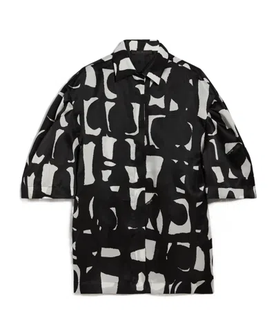 Max Mara Printed Short-sleeved Shirt In Black