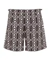 Max Mara Taiga Printed Poplin Short Clothing In Black