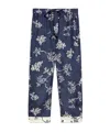 Max Mara Printed Silk Belted Trousers In Blue