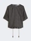 Max Mara Silk Stripe Short-sleeve Blouse In Multi