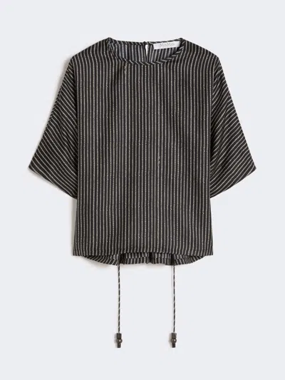 Max Mara Printed Silk Blouse In Black