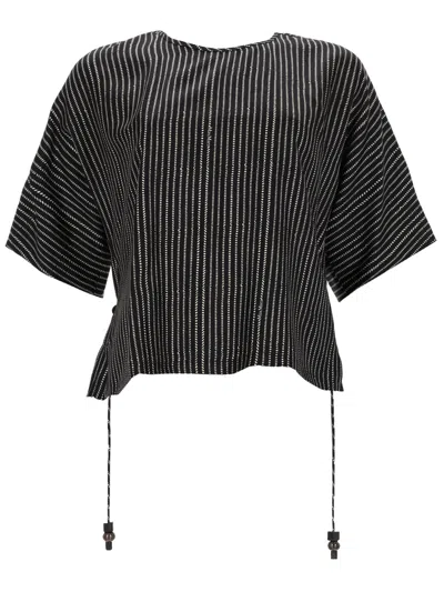 Max Mara Printed Silk Blouse In Black