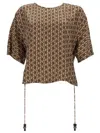 Max Mara Printed Silk Blouse In Brown