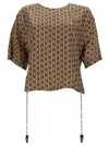 Max Mara Printed Silk Blouse In Brown