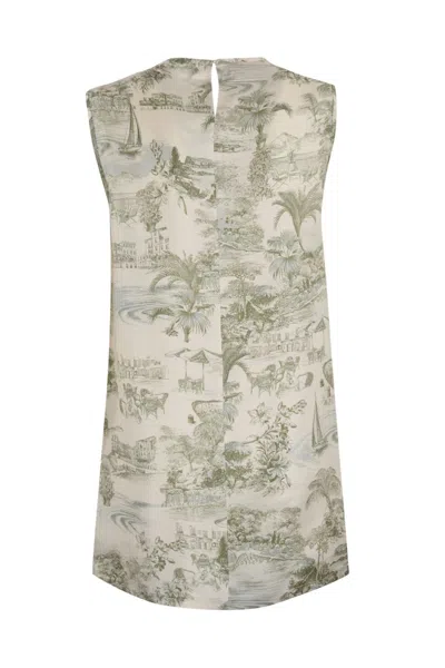 Max Mara Printed Silk Blouse In Nude & Neutrals