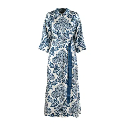 Max Mara Printed Silk Chemisier Dress In Neutral
