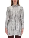 Max Mara Grembo Monogram Printed Mini Shirt Dress In Multi