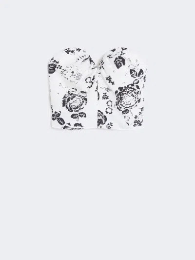 Max Mara Printed Silk Corset Top In Multi