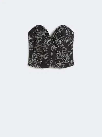 Max Mara Printed Silk Corset Top In Multi