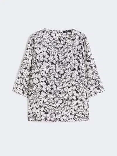 Max Mara Printed Silk Crêpe De Chine Blouse In Black