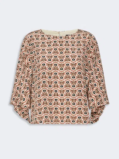 Max Mara Printed Silk Crepe De Chine Blouse In Multi