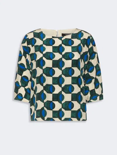 Max Mara Printed Silk Crepe De Chine Blouse In Multi