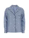 Max Mara Printed Silk Disco Shirt In Blue