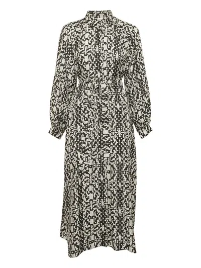 Pre-owned Max Mara Printed Silk Dress In Neutral