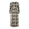 Max Mara Printed Silk Flared Dress In Neutral