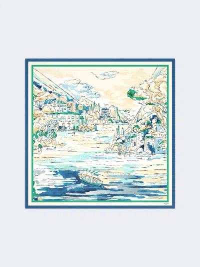 Max Mara Printed Silk Foulard In Blue