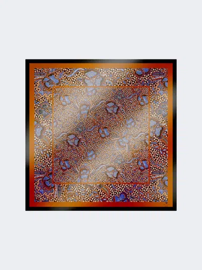 Max Mara Printed Silk Foulard In Brown