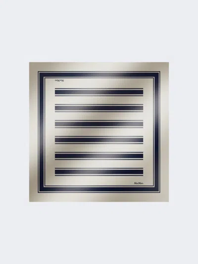 Max Mara Printed Silk Foulard In Gray