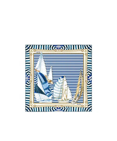 Max Mara Printed Silk Foulard In Multi