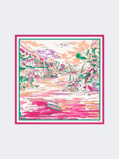 Max Mara Printed Silk Foulard In Pink