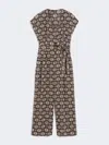 Max Mara Printed Silk Jumpsuit In Multi