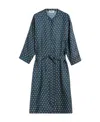Max Mara Printed Silk Kaftan Dress In Blue