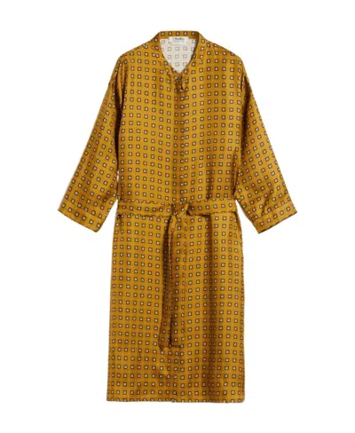 Max Mara Printed Silk Kaftan Dress In Brown