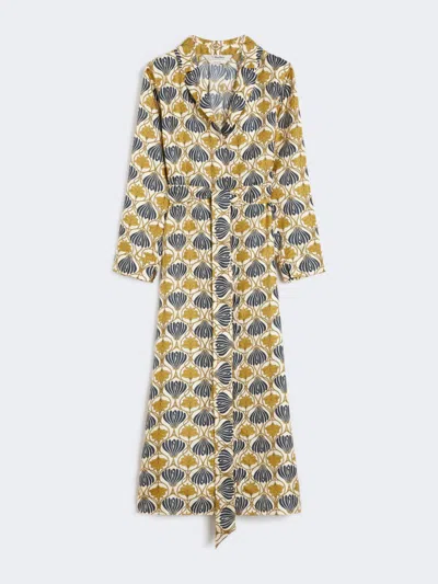 MAX MARA PRINTED SILK KAFTAN DRESS