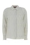 Max Mara Lama Striped Long-sleeved Shirt In Bianco