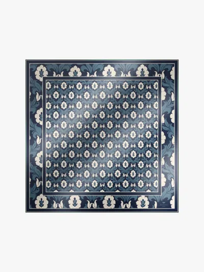 Max Mara Printed Silk Maxi Pocket Square In Blue